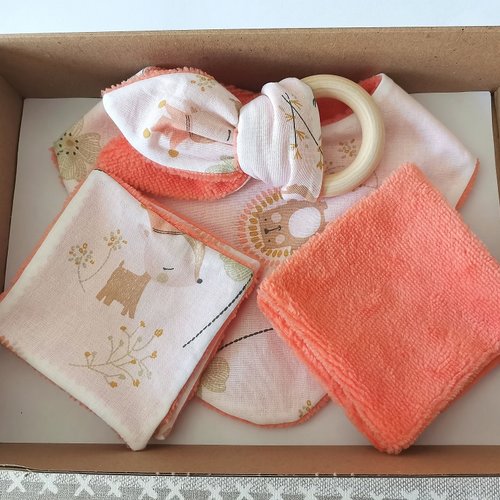 Coffret naissance/box naissance orange/animaux