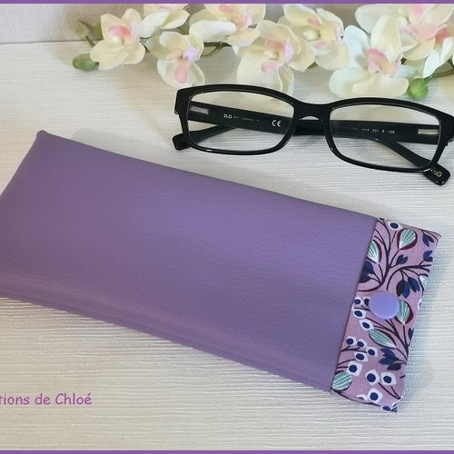 Etui à lunette en simili cuir et tissus coton imprimé