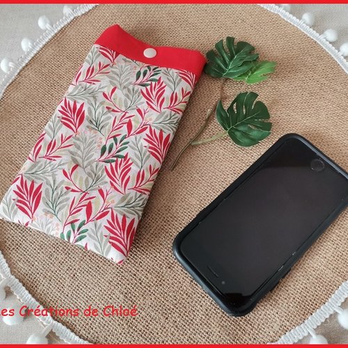Housse/étui rembourré téléphone portable rouge et vert