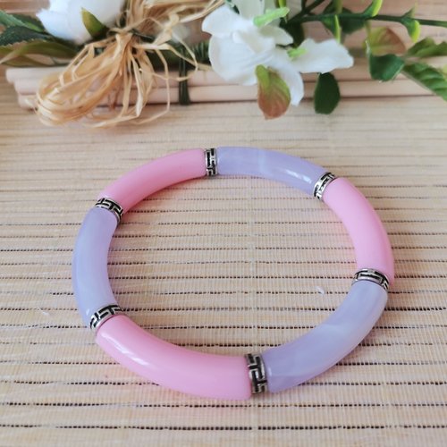 Bracelet perles tube incurvées