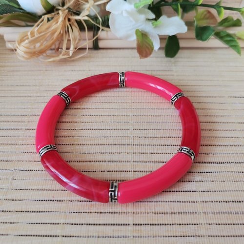Bracelet perles tube incurvées