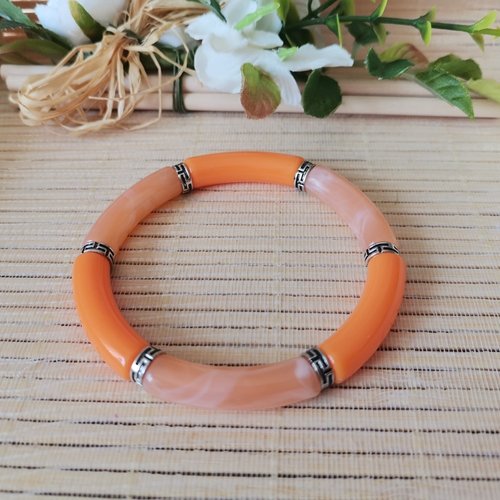 Bracelet perles tube incurvées
