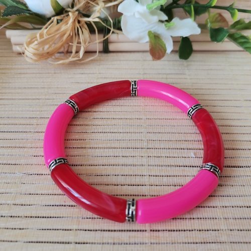 Bracelet perles tube incurvées
