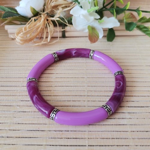 Bracelet perles tube incurvées