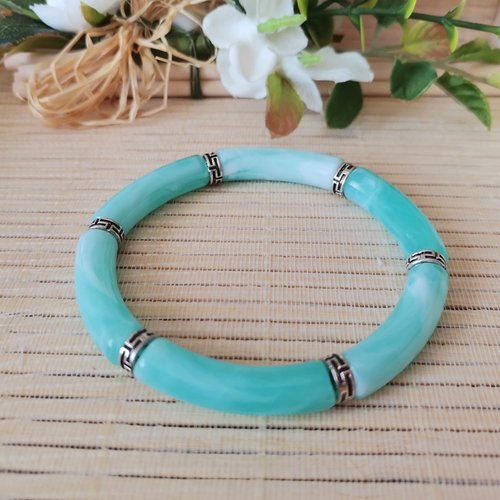 Bracelet perles tube incurvées