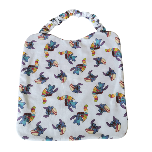 Serviette de cantine motifs stitch et éponge blanche