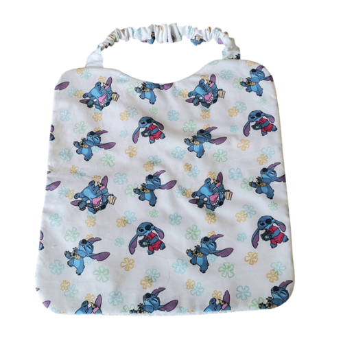 Serviette de cantine motifs stitch et éponge blanche