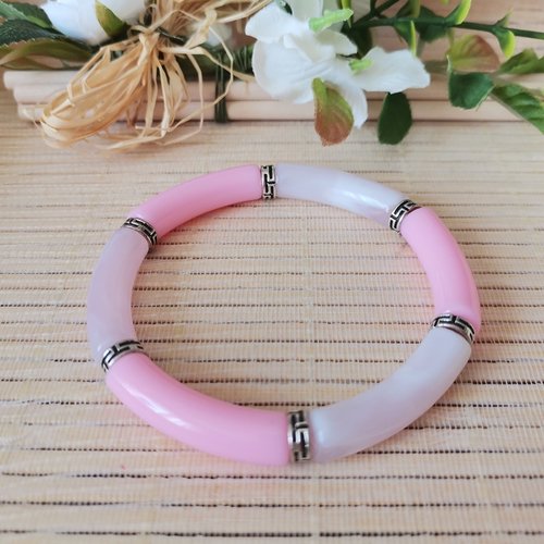 Bracelet perles tube incurvées