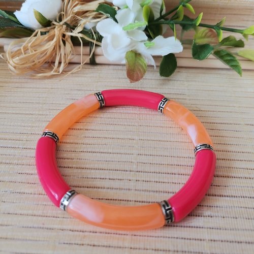 Bracelet perles tube incurvées