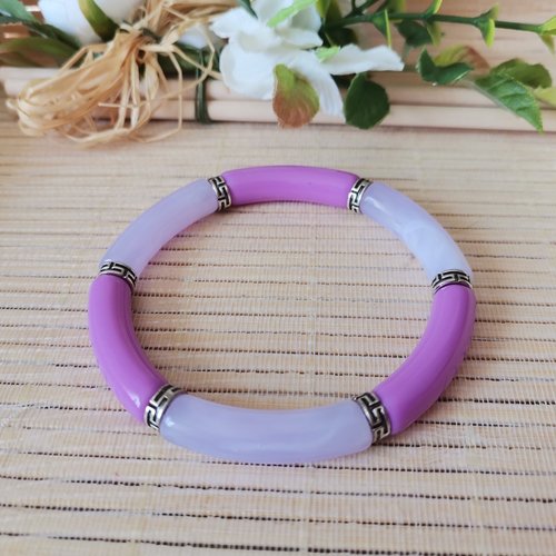 Bracelet perles tube incurvées