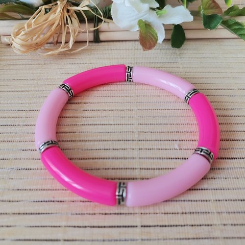 Bracelet perles tube incurvées