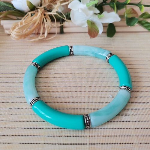 Bracelet perles tube incurvées