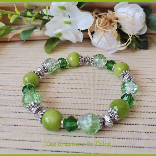 Bracelet perles jade verte