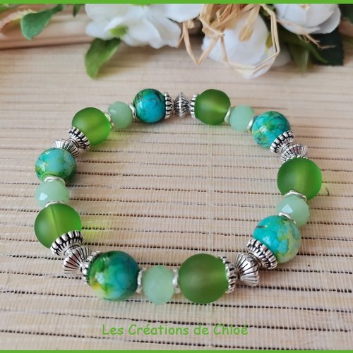 Bracelet perles jade verte