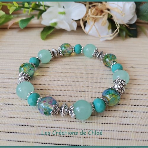 Bracelet perles jade verte