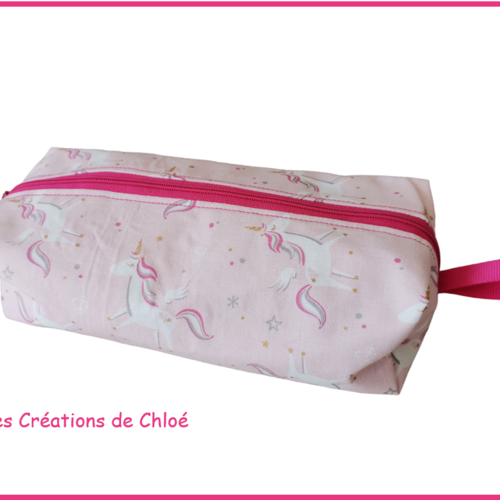 Trousse d'école fille motif licornes