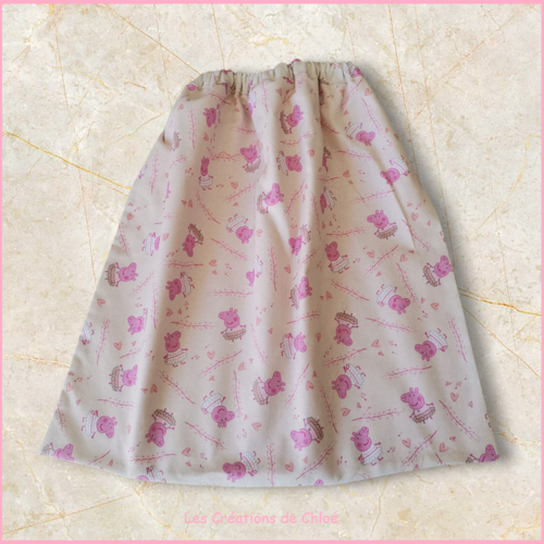 Serviette de cantine élastique motif peppa pig