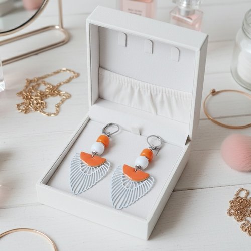 Boucles d'oreilles acier inoxydable et pendentif aile