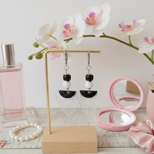 Boucles d'oreilles acier inoxydable et pendentif aile