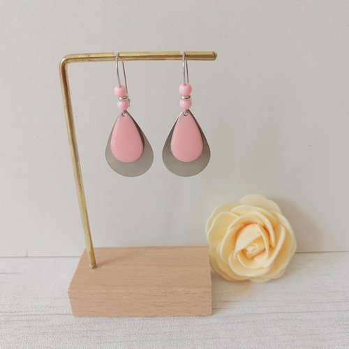 Boucles d'oreilles acier inoxydable et pendentifs goutte