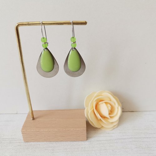 Boucles d'oreilles acier inoxydable et pendentifs goutte