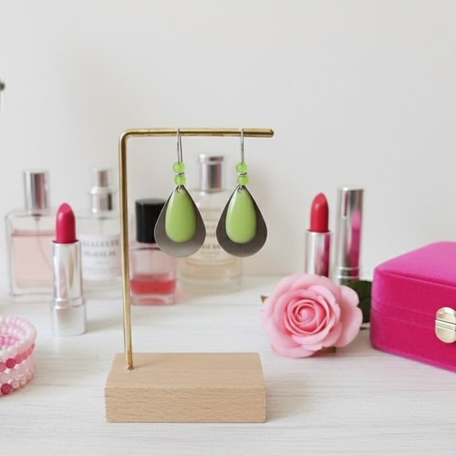 Boucles d'oreilles acier inoxydable et pendentifs goutte