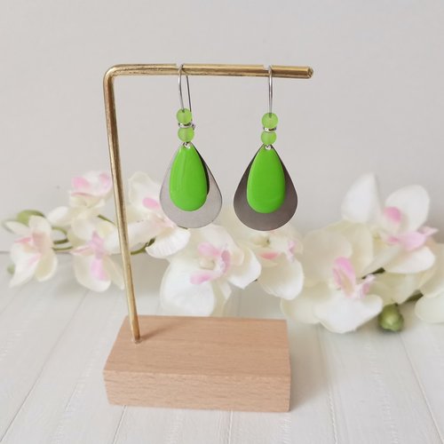 Boucles d'oreilles acier inoxydable et pendentifs goutte