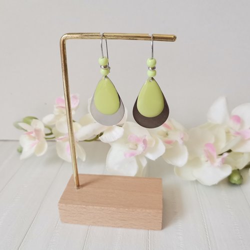 Boucles d'oreilles acier inoxydable et pendentifs goutte