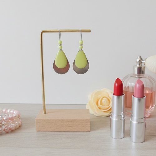 Boucles d'oreilles acier inoxydable et pendentifs goutte