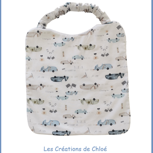 Serviette de cantine élastique motifs voiture ancienne