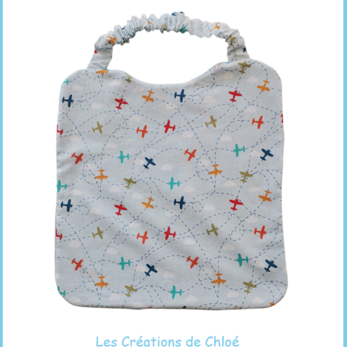 Serviette de cantine élastique motifs avions