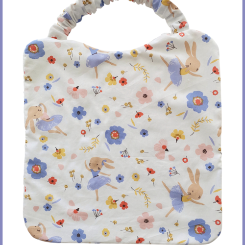 Serviette de cantine élastique motifs lapins danseuses
