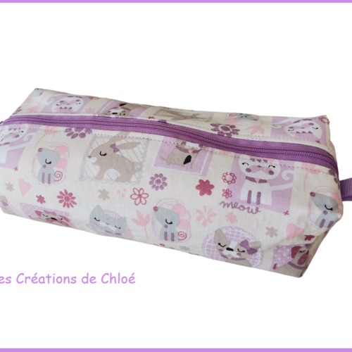 Trousse d'école fille motif animaux