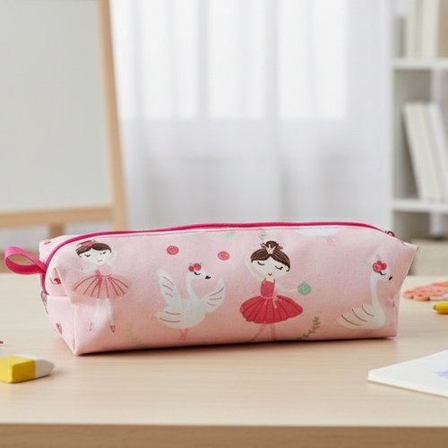 Trousse d'école fille motif danseuses et cygnes
