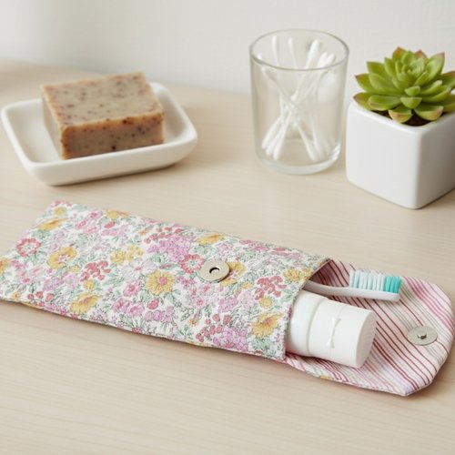 Etui brosse à dent coton motifs fleurs
