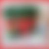 Panier tissu motif noël vert et rouge