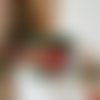 Panier tissu motif noël vert et rouge