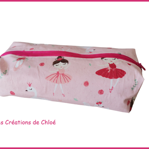 Trousse d'école fille motif danseuses et cygnes