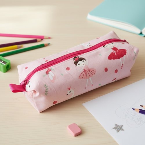 Trousse d'école fille motif danseuses et cygnes