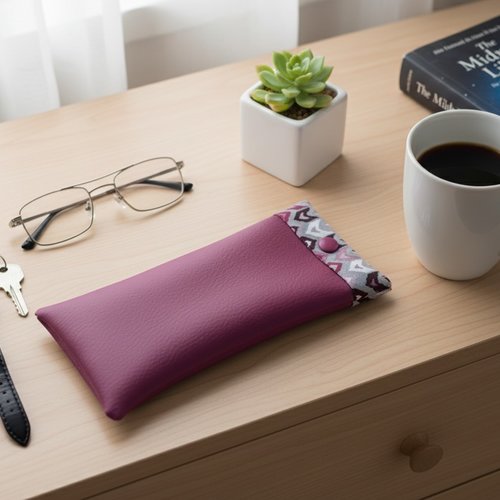 Etui à lunette en simili cuir et tissus coton imprimé