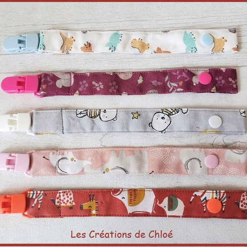 Attache tétine en tissus coton