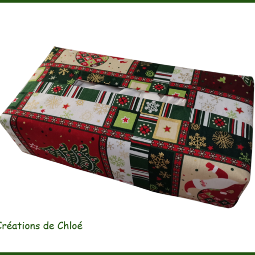 Housse pour boite à mouchoirs thème noël