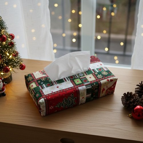 Housse pour boite à mouchoirs thème noël