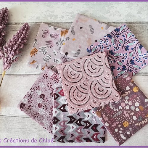 Lot de 7 lingettes démaquillantes coton et nid d'abeilles
