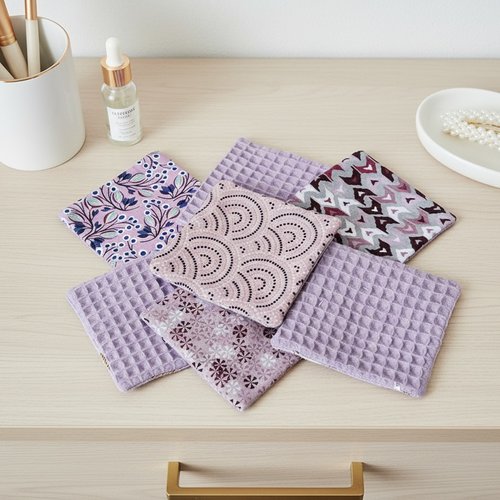 Lot de 7 lingettes démaquillantes coton et nid d'abeilles