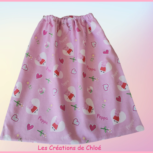 Serviette de cantine élastique motif peppa pig