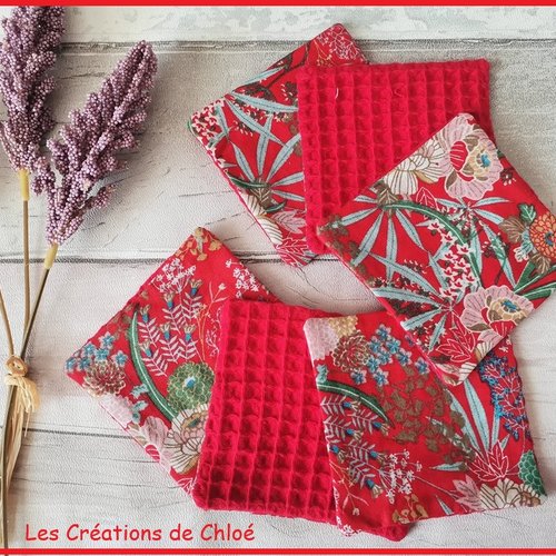Lot de 8 lingettes démaquillantes coton et nid d'abeilles