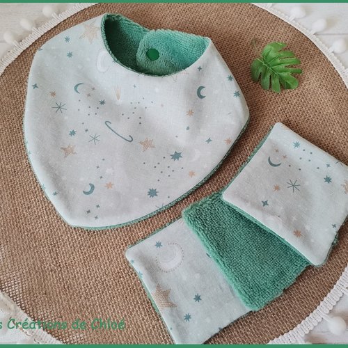 Ensemble naissance bavoir et 10 lingettes