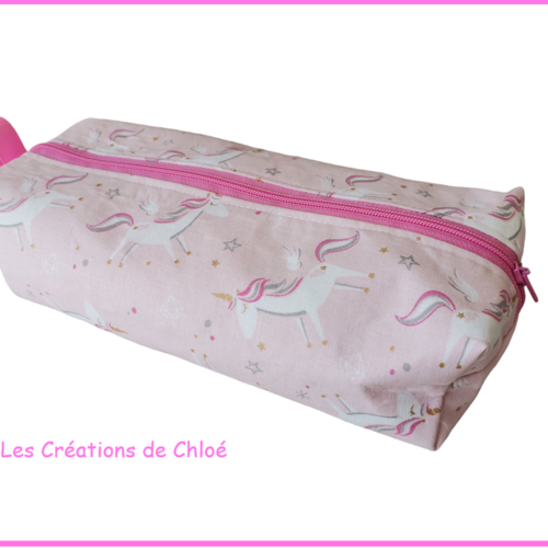 Trousse d'école fille motif licornes