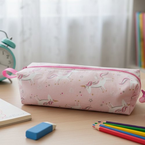 Trousse d'école fille motif licornes